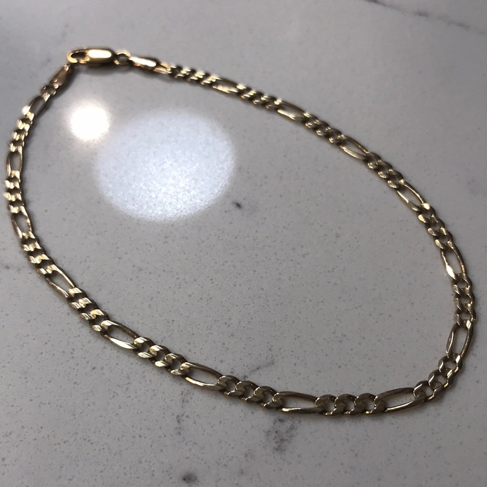 🦋Fígaro Link10K ItalianGold Ankle Bracelet 10.5”